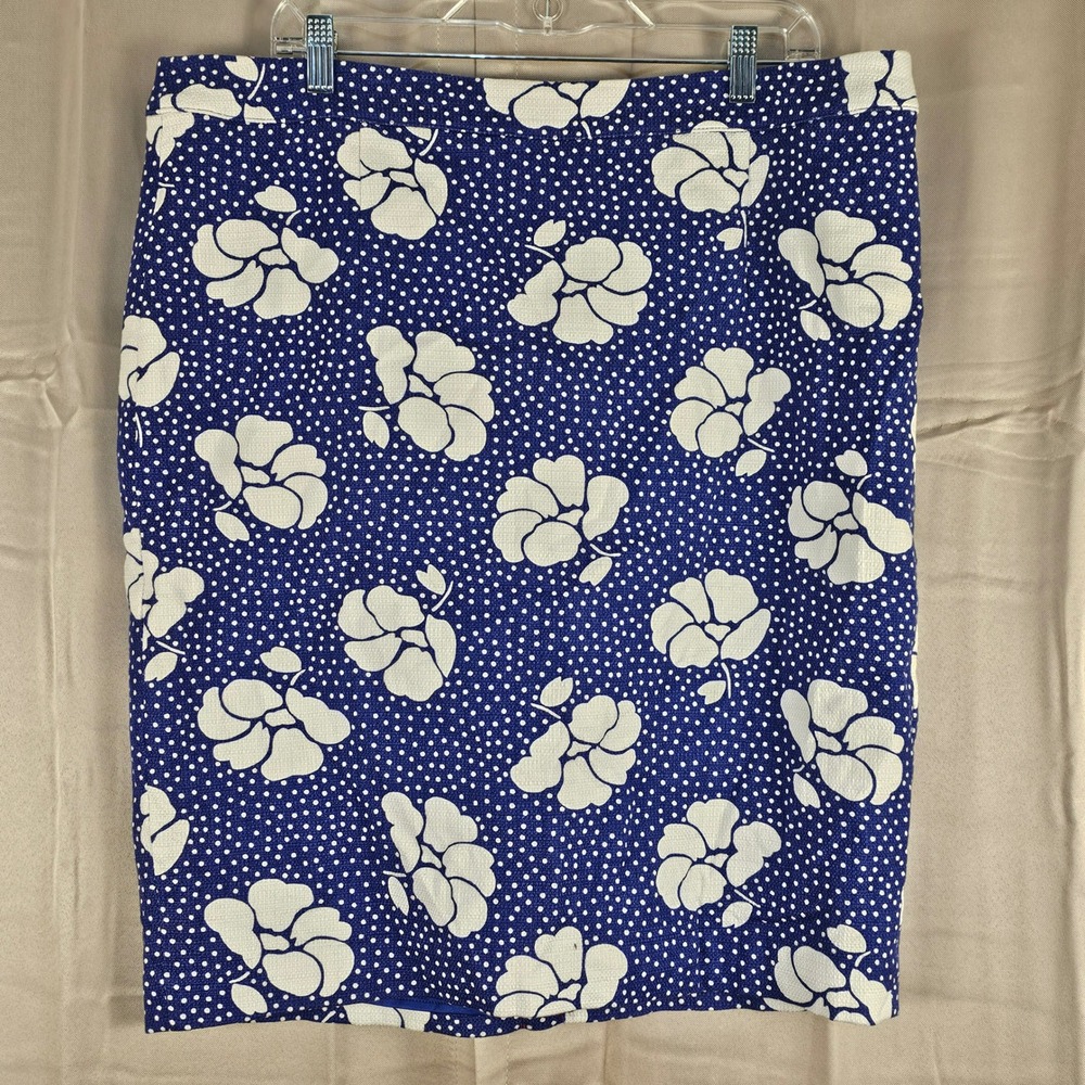 Boden Womens Purple White Floral Polka Dot Skirt 16R 16 Regular